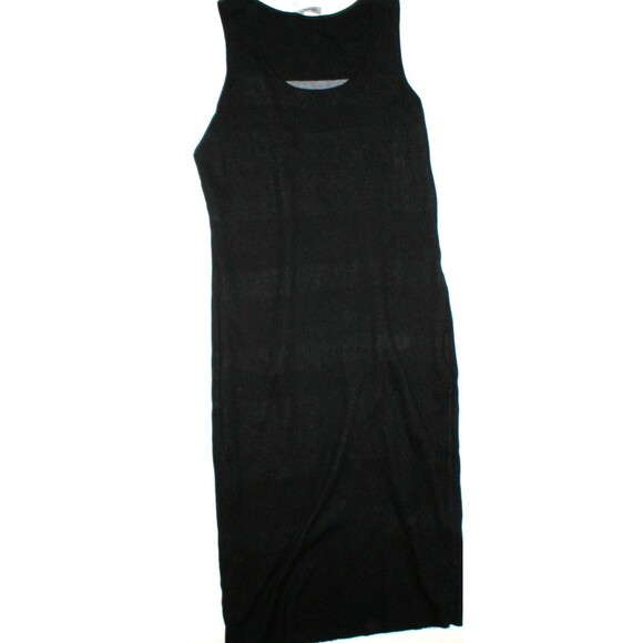 NWT New Womens Athleta L Sleeveless Sweater Dress Black Gray Reversible Haven